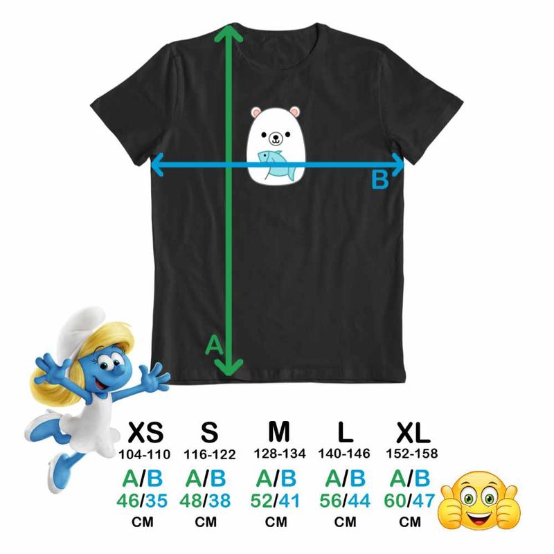 Fashion, accesorii si bijuterii - Copii - Imbracaminte copii - Tricouri copii - Tricou Copii Baieti Squishmallows Urs Polar Fram CoolTrend, negru, marime XS Copii - Infinity.ro