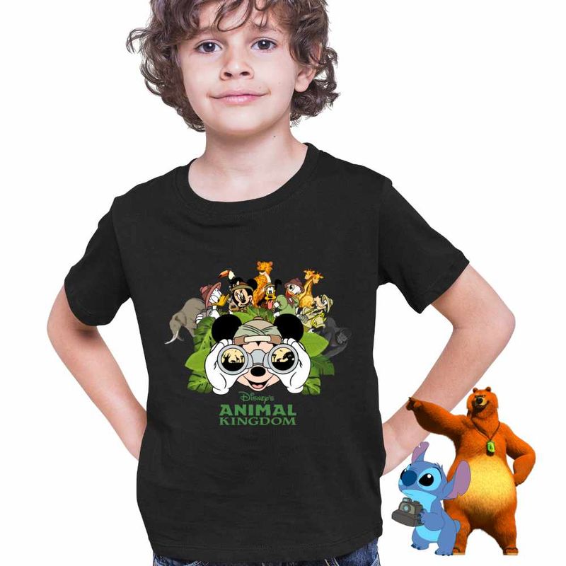 Fashion, accesorii si bijuterii - Copii - Imbracaminte copii - Tricouri copii - Tricou Copii Baieti Mickey Mouse in Africa CoolTrend, negru, marime S Copii - Infinity.ro