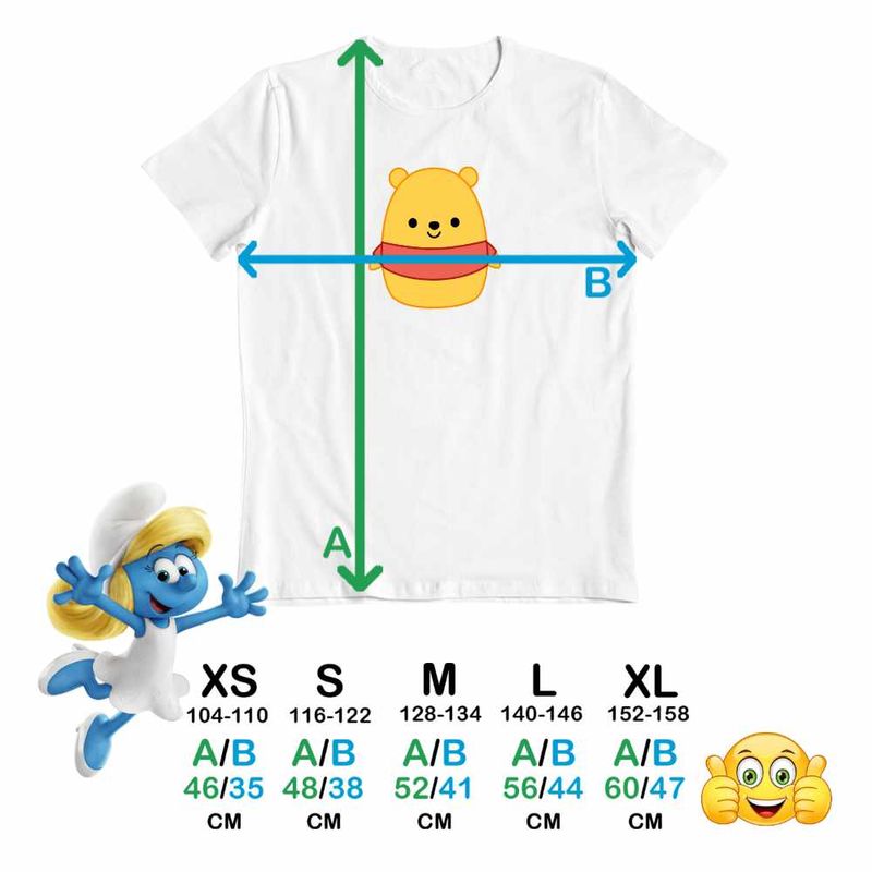 Fashion, accesorii si bijuterii - Copii - Imbracaminte copii - Tricouri copii - Tricou Copii Fete Squishmallows Winnie the Pooh Ursulet CoolTrend, alb, marime L Copii - Infinity.ro