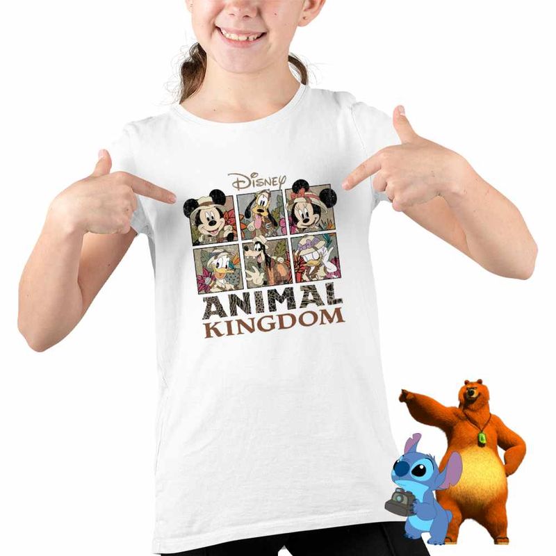Fashion, accesorii si bijuterii - Copii - Imbracaminte copii - Tricouri copii - Tricou Copii Fete Disney Africa Animal Kingdom CoolTrend, alb, marime XS Copii - Infinity.ro