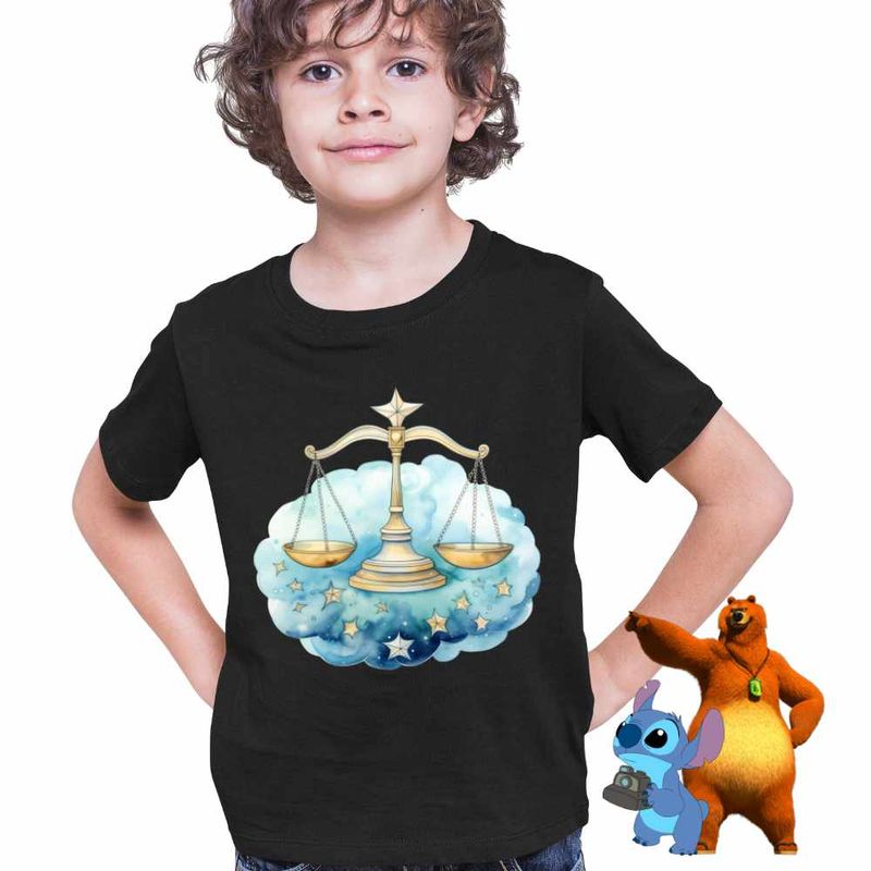 Fashion, accesorii si bijuterii - Copii - Imbracaminte copii - Tricouri copii - Tricou Copii Baieti Balanta Baby Zodiac Horoscop Libra Astrologie CoolTrend, negru, marime XL Copii - Infinity.ro