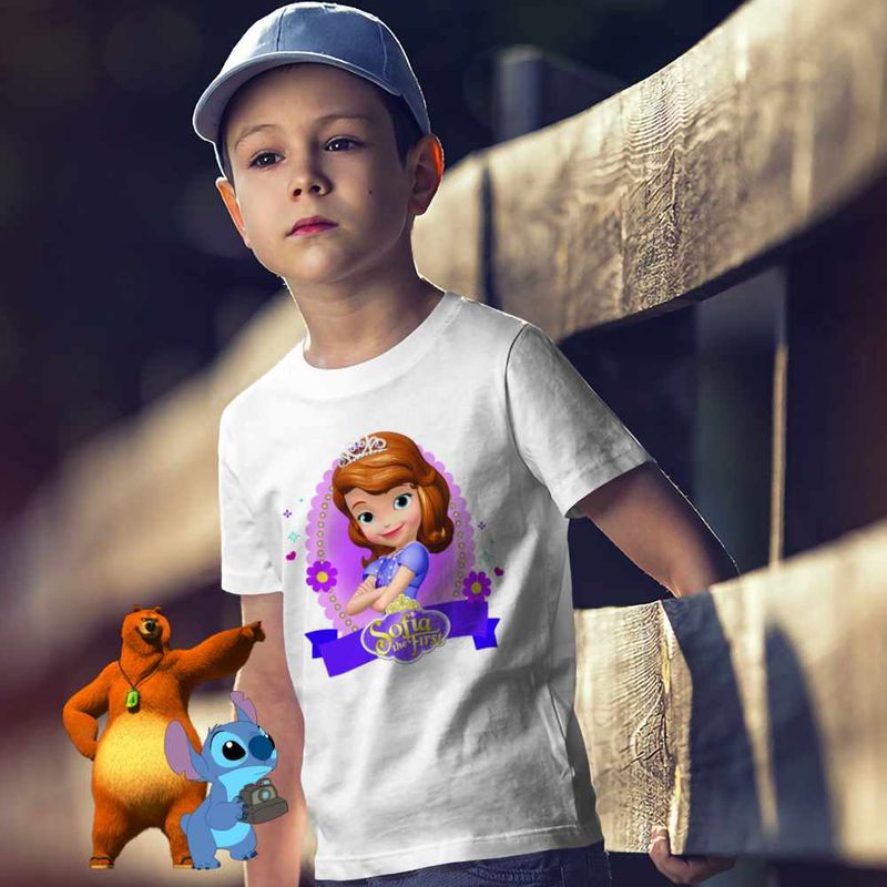 Fashion, accesorii si bijuterii - Copii - Imbracaminte copii - Tricouri copii - Tricou Copii Baieti Printesa Sofia the First CoolTrend, alb, marime XS Copii - Infinity.ro