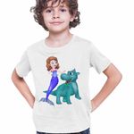 Fashion, accesorii si bijuterii - Copii - Imbracaminte copii - Tricouri copii - Tricou Copii Baieti Sofia Intai Dragon, alb, marime M Copii - Infinity.ro