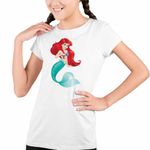 Fashion, accesorii si bijuterii - Copii - Imbracaminte copii - Tricouri copii - Tricou Copii Fete Little Mermaid Ariel Printesa CoolTrend, alb, marime XL Copii - Infinity.ro
