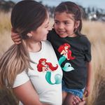 Fashion, accesorii si bijuterii - Copii - Imbracaminte copii - Tricouri copii - Tricou Copii Fete Little Mermaid Ariel Printesa CoolTrend, alb, marime XL Copii - Infinity.ro