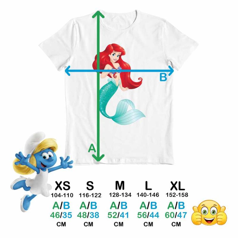 Fashion, accesorii si bijuterii - Copii - Imbracaminte copii - Tricouri copii - Tricou Copii Fete Little Mermaid Ariel Printesa CoolTrend, alb, marime XL Copii - Infinity.ro