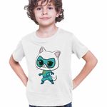 Fashion, accesorii si bijuterii - Copii - Imbracaminte copii - Tricouri copii - Tricou Copii Baieti Super Pisicute Bitsy SuperKitties CoolTrend, alb, marime XL Copii - Infinity.ro