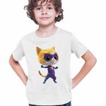 Fashion, accesorii si bijuterii - Copii - Imbracaminte copii - Tricouri copii - Tricou Copii Baieti Super Pisicute Sclipi Sparks SuperKitties CoolTrend, alb, marime XL Copii - Infinity.ro