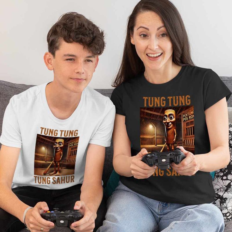 Fashion, accesorii si bijuterii - Copii - Imbracaminte copii - Tricouri copii - Tricou Copii Baieti Tung Tung Tung Sahur Brainrot Meme CoolTrend, negru, marime XS Copii - Infinity.ro