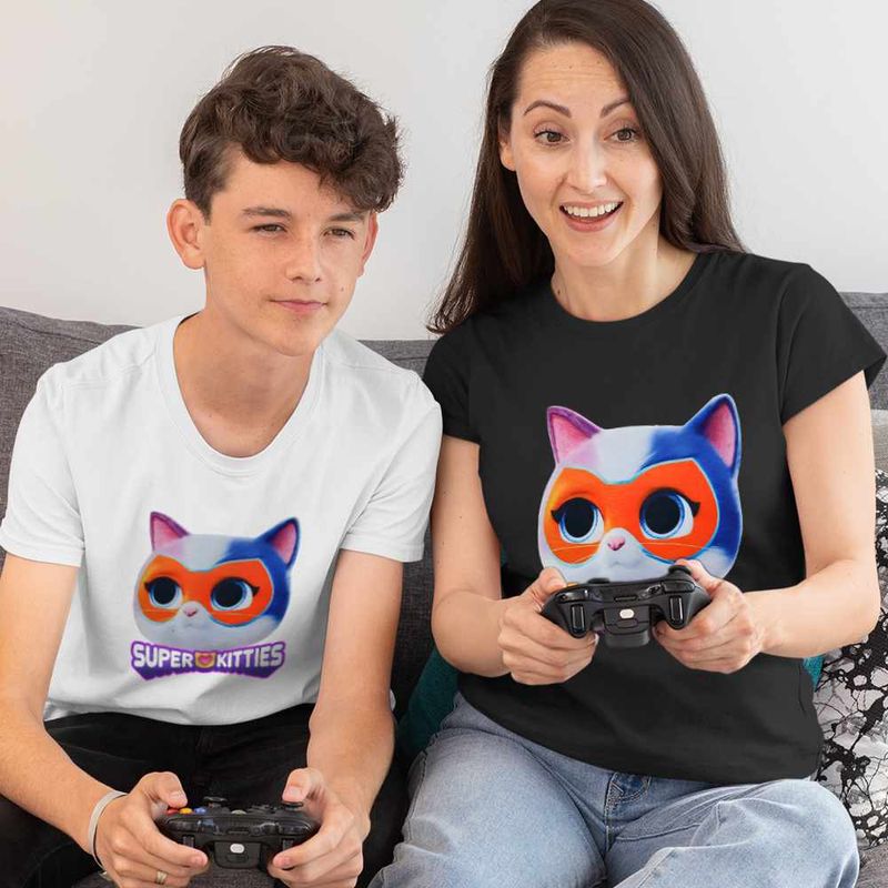 Fashion, accesorii si bijuterii - Copii - Imbracaminte copii - Tricouri copii - Tricou Copii Baieti Ghem Super Pisicute Buddy CoolTrend, negru, marime L Copii - Infinity.ro