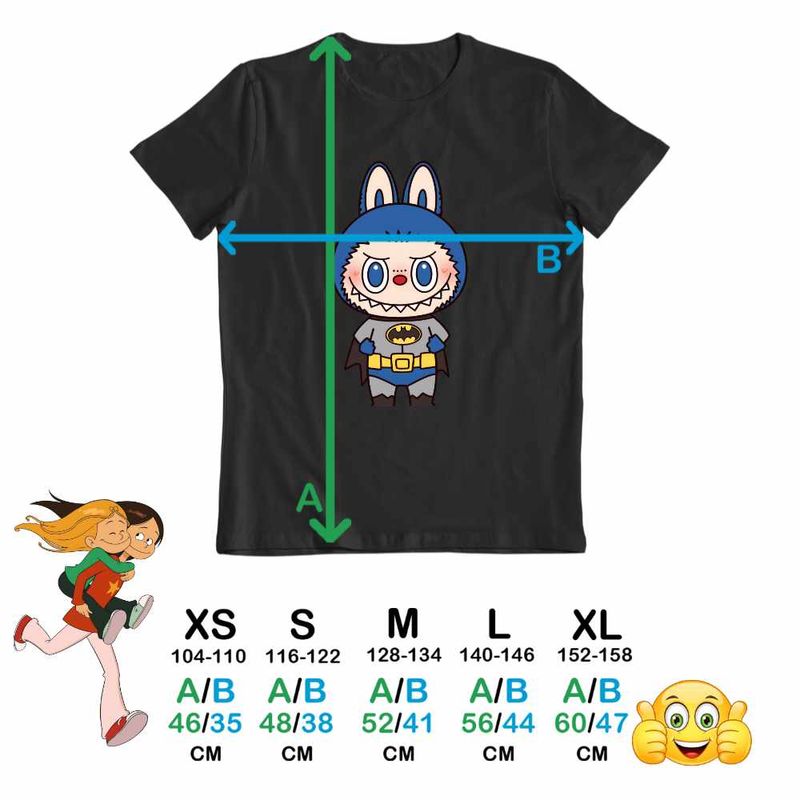 Fashion, accesorii si bijuterii - Copii - Imbracaminte copii - Tricouri copii - Tricou Copii Baieti Labubu Batman Batroti CoolTrend, negru, marime S Copii - Infinity.ro