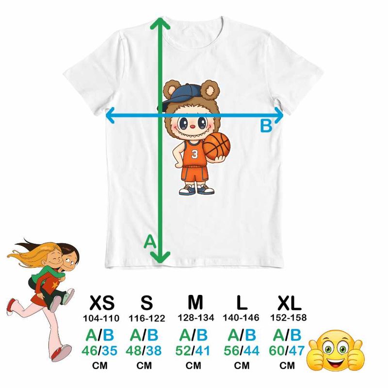 Fashion, accesorii si bijuterii - Copii - Imbracaminte copii - Tricouri copii - Tricou Copii Baieti Labubu Basketball Baschet CoolTrend, alb, marime XL Copii - Infinity.ro