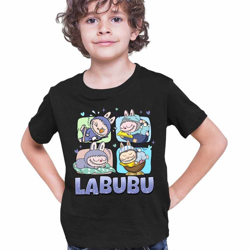 Fashion, accesorii si bijuterii - Copii - Imbracaminte copii - Tricouri copii - Tricou Copii Baieti Labubu Cute Baby CoolTrend, negru, marime M Copii - Infinity.ro
