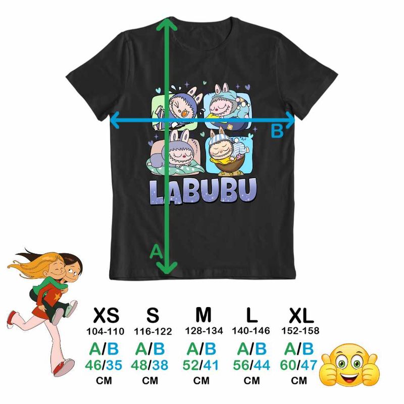 Fashion, accesorii si bijuterii - Copii - Imbracaminte copii - Tricouri copii - Tricou Copii Baieti Labubu Cute Baby CoolTrend, negru, marime M Copii - Infinity.ro