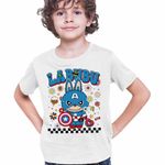 Fashion, accesorii si bijuterii - Copii - Imbracaminte copii - Tricouri copii - Tricou Copii Baieti Labubu Captain America CoolTrend, alb, marime M Copii - Infinity.ro