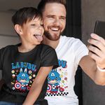 Fashion, accesorii si bijuterii - Copii - Imbracaminte copii - Tricouri copii - Tricou Copii Baieti Labubu Captain America CoolTrend, alb, marime M Copii - Infinity.ro