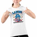 Fashion, accesorii si bijuterii - Copii - Imbracaminte copii - Tricouri copii - Tricou Copii Fete Labubu Captain America CoolTrend, alb, marime M Copii - Infinity.ro