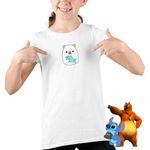 Fashion, accesorii si bijuterii - Copii - Imbracaminte copii - Tricouri copii - Tricou Copii Fete Squishmallows Urs Polar Fram CoolTrend, alb, marime XL Copii - Infinity.ro