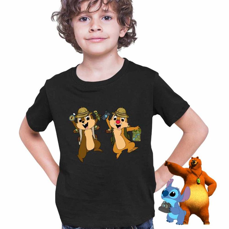 Fashion, accesorii si bijuterii - Copii - Imbracaminte copii - Tricouri copii - Tricou Copii Baieti Chip and Dale Africa Wild Safari CoolTrend, negru, marime M Copii - Infinity.ro
