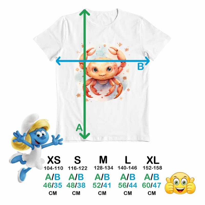 Fashion, accesorii si bijuterii - Copii - Imbracaminte copii - Tricouri copii - Tricou Copii Fete Rac Baby Zodiac Horoscop Cancer Astrologie CoolTrend, alb, marime XL Copii - Infinity.ro