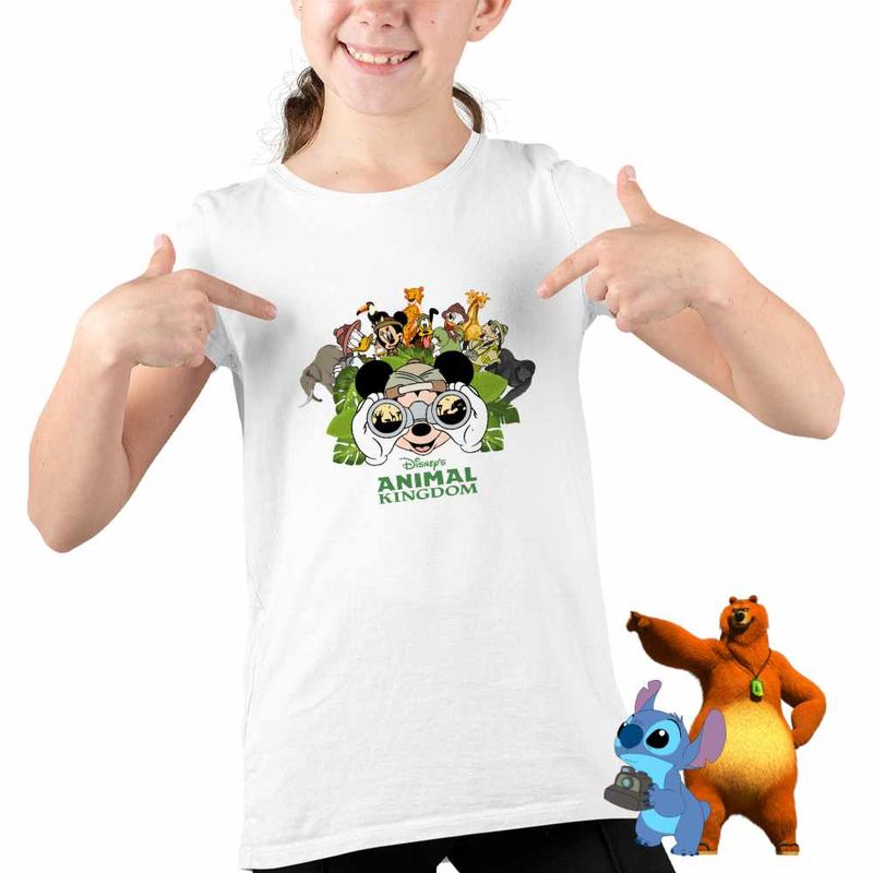 Fashion, accesorii si bijuterii - Copii - Imbracaminte copii - Tricouri copii - Tricou Copii Fete Mickey Mouse in Africa CoolTrend, alb, marime L Copii - Infinity.ro
