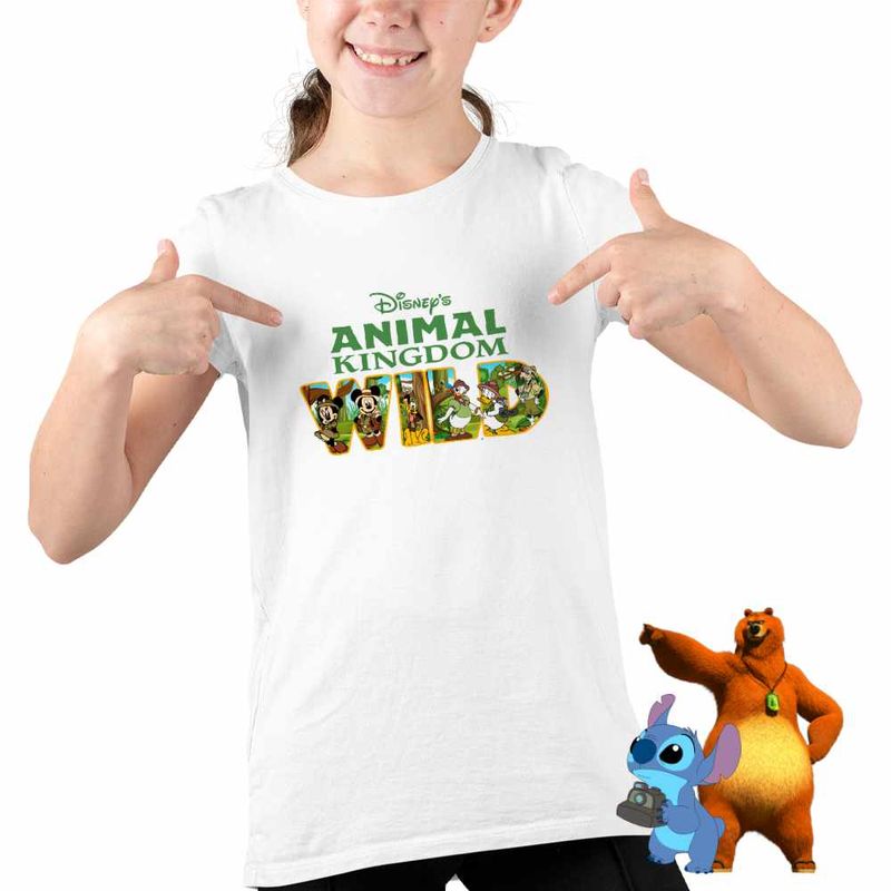 Fashion, accesorii si bijuterii - Copii - Imbracaminte copii - Tricouri copii - Tricou Copii Fete Disney Animal Kingdom Wild CoolTrend, alb, marime S Copii - Infinity.ro