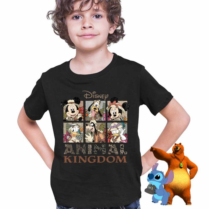 Fashion, accesorii si bijuterii - Copii - Imbracaminte copii - Tricouri copii - Tricou Copii Baieti Disney Africa Animal Kingdom CoolTrend, negru, marime S Copii - Infinity.ro