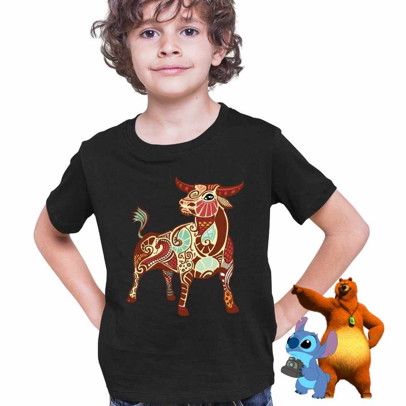 Fashion, accesorii si bijuterii - Copii - Imbracaminte copii - Tricouri copii - Tricou Copii Baieti Taur Zodiac Horoscop Taurus Mandala Astrologie CoolTrend, negru, marime S Copii - Infinity.ro
