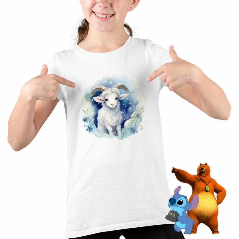 Fashion, accesorii si bijuterii - Copii - Imbracaminte copii - Tricouri copii - Tricou Copii Fete Capricorn Baby Zodiac Horoscop Astrologie CoolTrend, alb, marime XL Copii - Infinity.ro