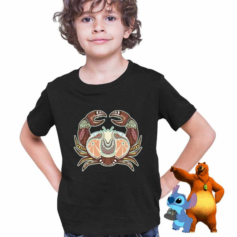 Fashion, accesorii si bijuterii - Copii - Imbracaminte copii - Tricouri copii - Tricou Copii Baieti Rac Zodiac Horoscop Cancer Mandala Astrologie CoolTrend, negru, marime XL Copii - Infinity.ro