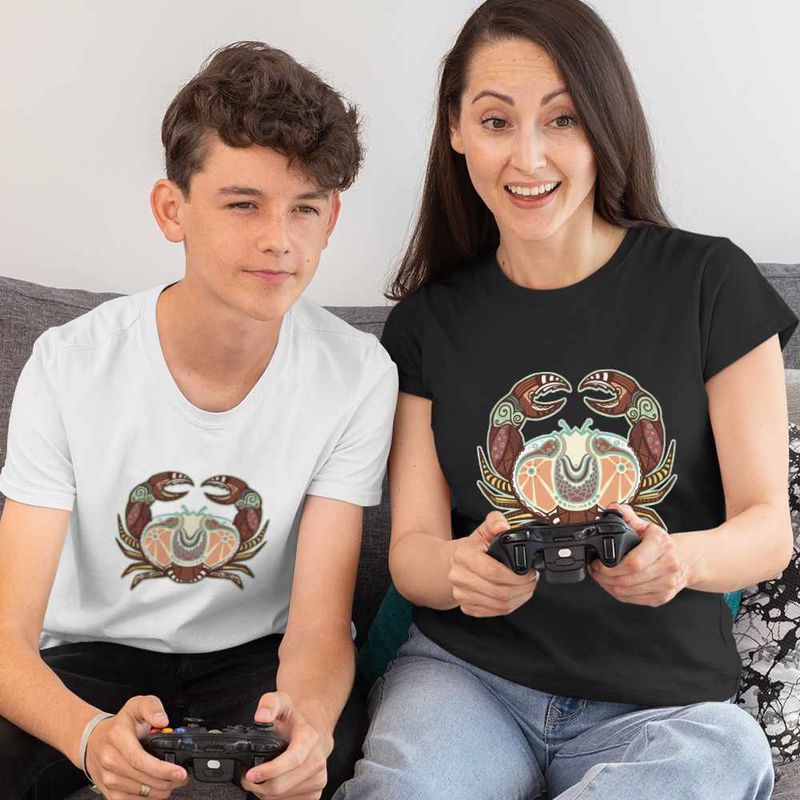 Fashion, accesorii si bijuterii - Copii - Imbracaminte copii - Tricouri copii - Tricou Copii Baieti Rac Zodiac Horoscop Cancer Mandala Astrologie CoolTrend, negru, marime XL Copii - Infinity.ro