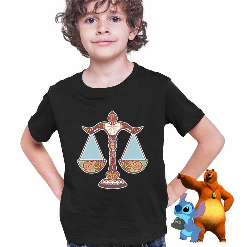 Fashion, accesorii si bijuterii - Copii - Imbracaminte copii - Tricouri copii - Tricou Copii Baieti Balanta Zodiac Horoscop Libra Mandala Astrologie CoolTrend, negru, marime XS Copii - Infinity.ro