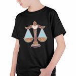 Fashion, accesorii si bijuterii - Copii - Imbracaminte copii - Tricouri copii - Tricou Copii Baieti Balanta Zodiac Horoscop Libra Mandala Astrologie CoolTrend, negru, marime XS Copii - Infinity.ro