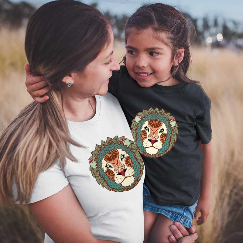 Fashion, accesorii si bijuterii - Copii - Imbracaminte copii - Tricouri copii - Tricou Copii Fete Leu Zodiac Horoscop Leo Mandala Astrologie CoolTrend, alb, marime L Copii - Infinity.ro
