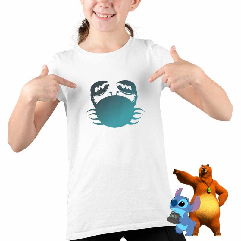 Fashion, accesorii si bijuterii - Copii - Imbracaminte copii - Tricouri copii - Tricou Copii Fete Rac Horoscop Zodie Astrologie Cance CoolTrend, alb, marime XS Copii - Infinity.ro