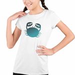 Fashion, accesorii si bijuterii - Copii - Imbracaminte copii - Tricouri copii - Tricou Copii Fete Rac Horoscop Zodie Astrologie Cance CoolTrend, alb, marime XS Copii - Infinity.ro