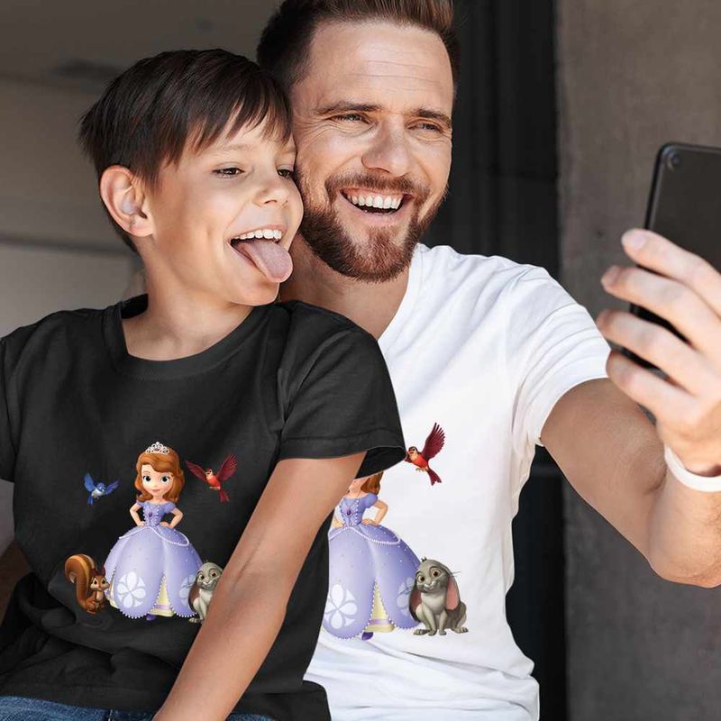 Fashion, accesorii si bijuterii - Copii - Imbracaminte copii - Tricouri copii - Tricou Copii Baieti Sofia Intai Veverita Iepuras Pasari, alb, marime XL Copii - Infinity.ro