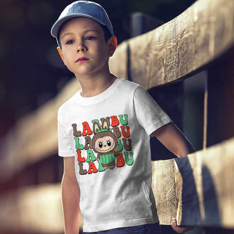 Fashion, accesorii si bijuterii - Copii - Imbracaminte copii - Tricouri copii - Tricou Copii Baieti Labubu Pepene, alb, marime XS Copii - Infinity.ro