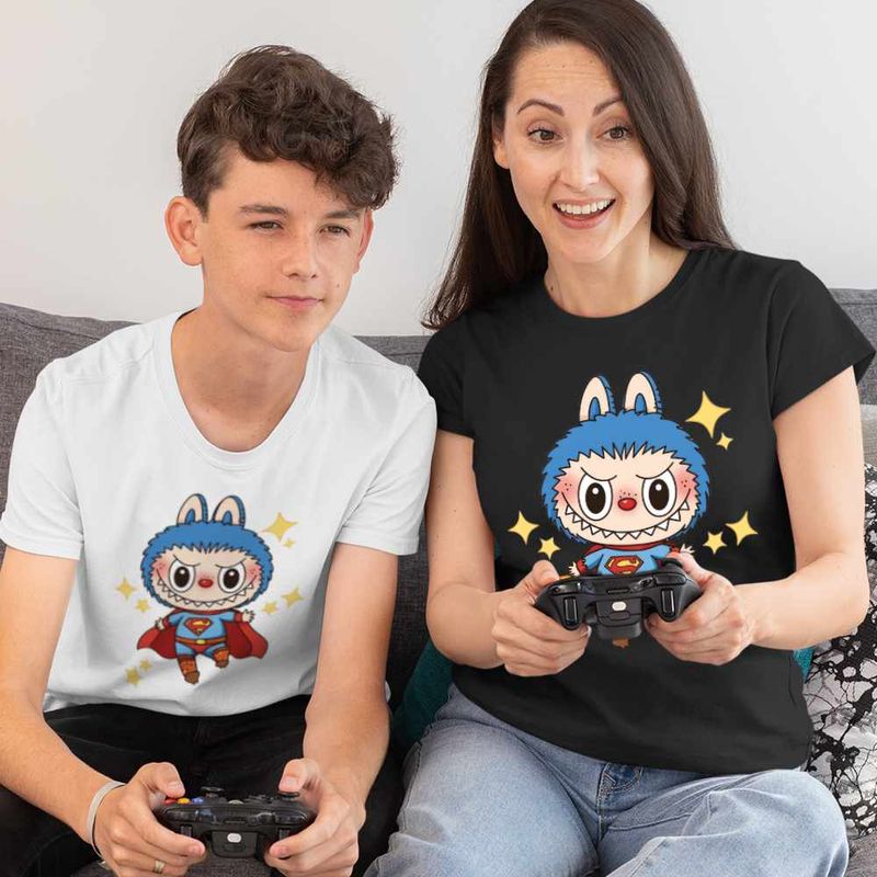 Fashion, accesorii si bijuterii - Copii - Imbracaminte copii - Tricouri copii - Tricou Copii Baieti Labubu Superman Marvel CoolTrend, negru, marime XL Copii - Infinity.ro