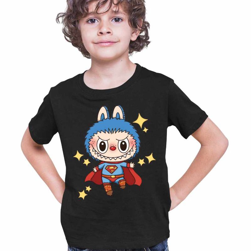 Fashion, accesorii si bijuterii - Copii - Imbracaminte copii - Tricouri copii - Tricou Copii Baieti Labubu Superman Marvel CoolTrend, negru, marime XL Copii - Infinity.ro