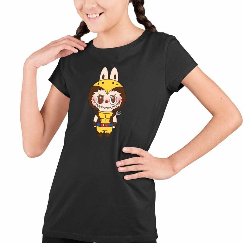 Fashion, accesorii si bijuterii - Copii - Imbracaminte copii - Tricouri copii - Tricou Copii Fete Labubu Wolverine X-Men, negru, marime S Copii - Infinity.ro
