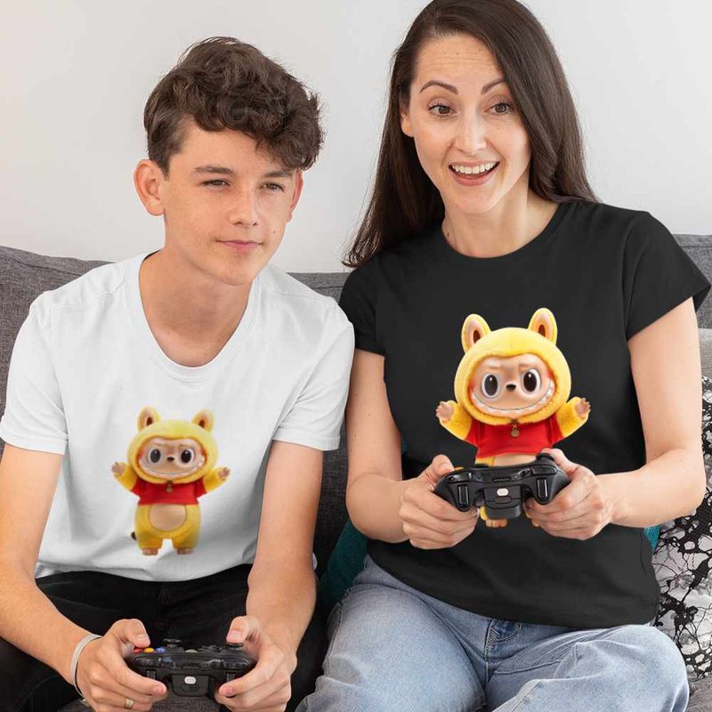 Fashion, accesorii si bijuterii - Copii - Imbracaminte copii - Tricouri copii - Tricou Copii Baieti Labubu Winnie the Pooh Ursulet de plus CoolTrend, negru, marime L Copii - Infinity.ro