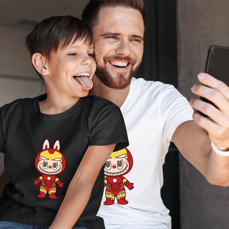 Fashion, accesorii si bijuterii - Copii - Imbracaminte copii - Tricouri copii - Tricou Copii Baieti Labubu Iron Man Marvel CoolTrend, alb, marime XL Copii - Infinity.ro