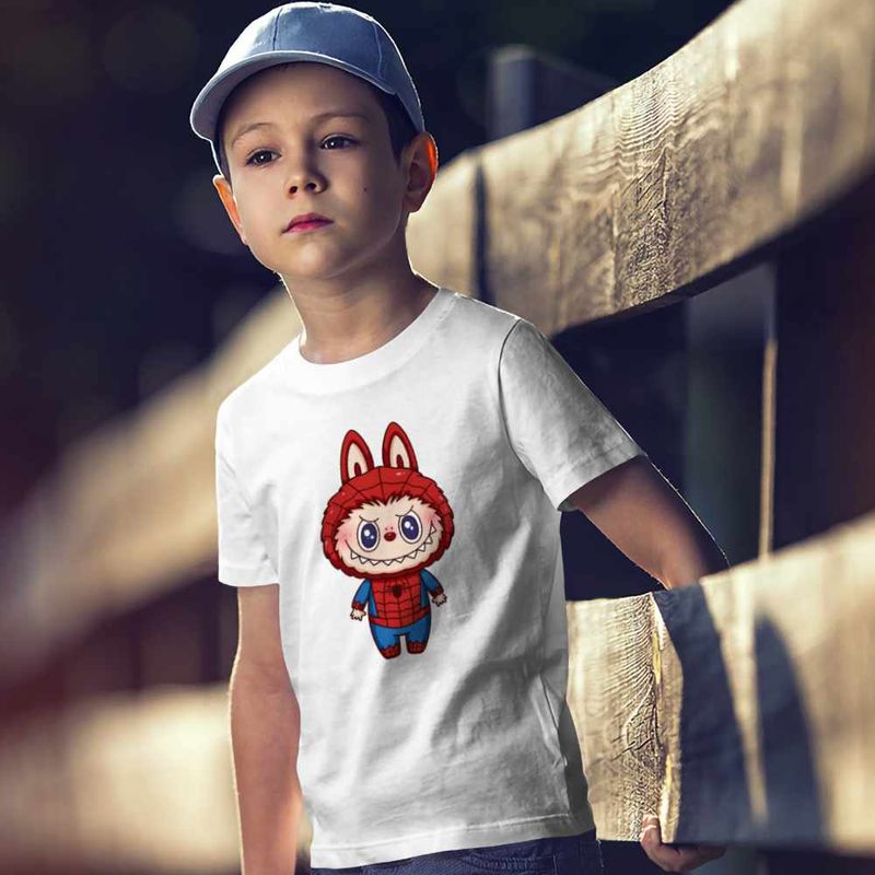 Fashion, accesorii si bijuterii - Copii - Imbracaminte copii - Tricouri copii - Tricou Copii Baieti Labubu Spiderman Marvel Spidey Paienjenel CoolTrend, alb, marime XS Copii - Infinity.ro