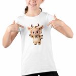 Fashion, accesorii si bijuterii - Copii - Imbracaminte copii - Tricouri copii - Tricou Copii Fete Labubu Milka Cow CoolTrend, alb, marime L Copii - Infinity.ro