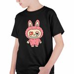 Fashion, accesorii si bijuterii - Copii - Imbracaminte copii - Tricouri copii - Tricou Copii Baieti Labubu Heartbreak Dragobete Valentines Day Iubi CoolTrend, negru, marime M Copii - Infinity.ro