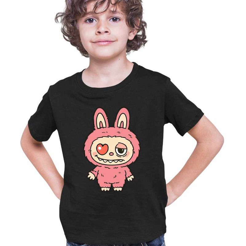 Fashion, accesorii si bijuterii - Copii - Imbracaminte copii - Tricouri copii - Tricou Copii Baieti Labubu Heartbreak Dragobete Valentines Day Iubi CoolTrend, negru, marime M Copii - Infinity.ro