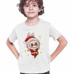 Fashion, accesorii si bijuterii - Copii - Imbracaminte copii - Tricouri copii - Tricou Copii Baieti Labubu Mos Craciun CoolTrend, alb, marime XL Copii - Infinity.ro