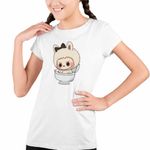 Fashion, accesorii si bijuterii - Copii - Imbracaminte copii - Tricouri copii - Tricou Copii Fete Labubu Skibidi Toilet CoolTrend, alb, marime XL Copii - Infinity.ro
