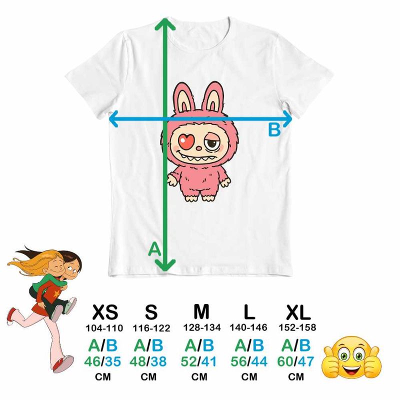 Fashion, accesorii si bijuterii - Copii - Imbracaminte copii - Tricouri copii - Tricou Copii Fete Labubu Heartbreak Dragobete Valentines Day Iubi CoolTrend, alb, marime XL Copii - Infinity.ro